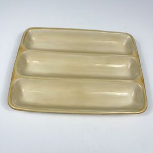 Pottery Barn RUSTIC OLIVE Ceramic Divided Serving Relish Dish country kitchen